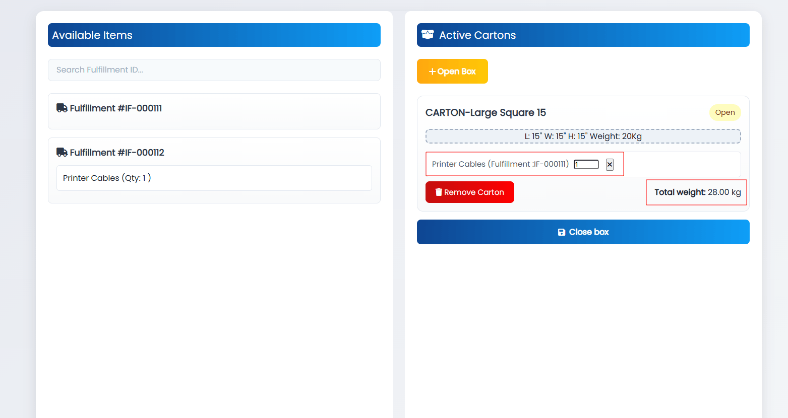 Carton Creation and SSCC Number Generation