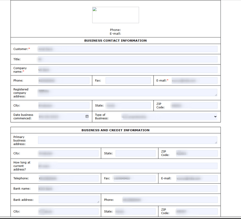 Customer Onboarding Form