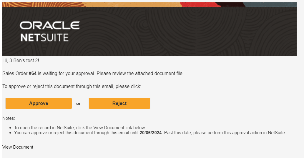 Customer Order Confirmation