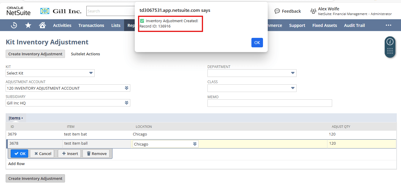 Kit Component Inventory Adjustment Automation